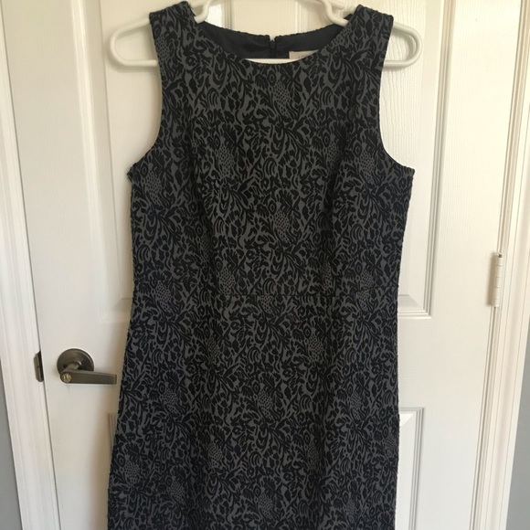 LOFT Black and Gray Patterned Dress - Picture 1 of 5
